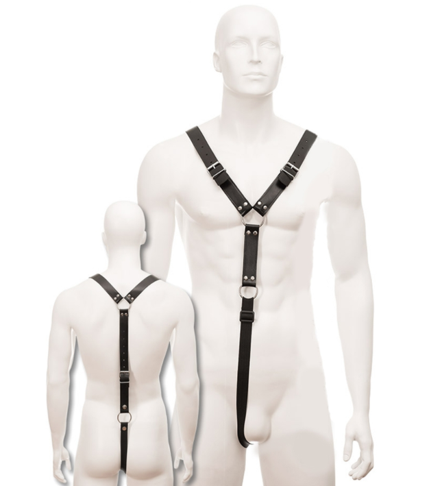 LEATHER BODY - HARNESS MEN BLACK