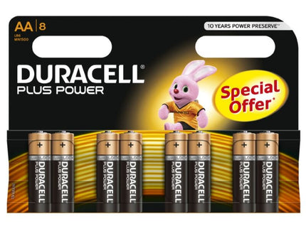 DURACELL - PLUS POWER BATTERY AA LR6 8UNITS