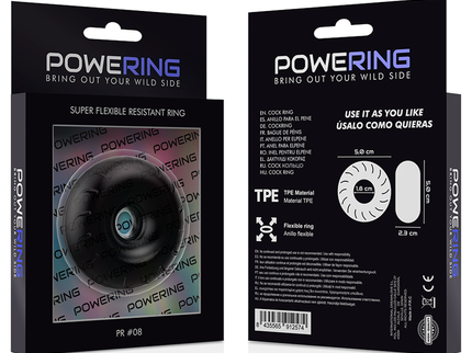 POWERING - SUPER FLEXIBLE AND RESISTANT PENIS RING 5CM PR08 BLACK