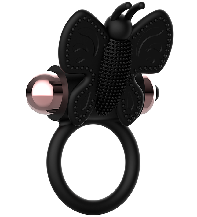 COQUETTE CHIC DESIRE - COCK RING BUTTERFLY WITH VIBRATOR BLACK/ GOLD