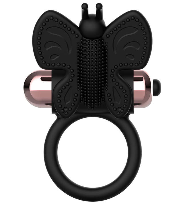 COQUETTE CHIC DESIRE - COCK RING BUTTERFLY WITH VIBRATOR BLACK/ GOLD