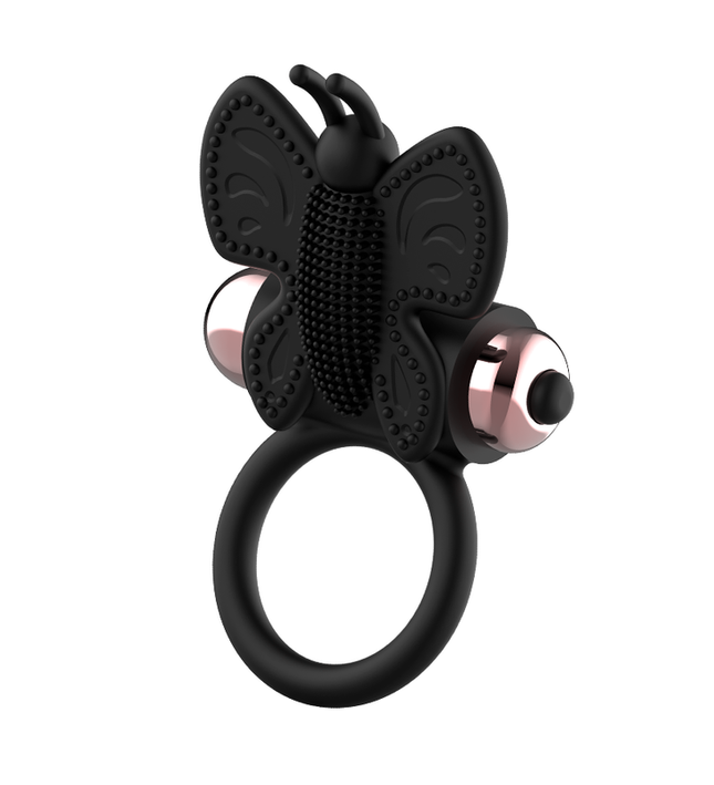 COQUETTE CHIC DESIRE - COCK RING BUTTERFLY WITH VIBRATOR BLACK/ GOLD