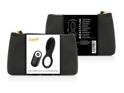 COQUETTE CHIC DESIRE - COCK RING REMOTE CONTROL RECHARGEABLE BLACK/ GOLD
