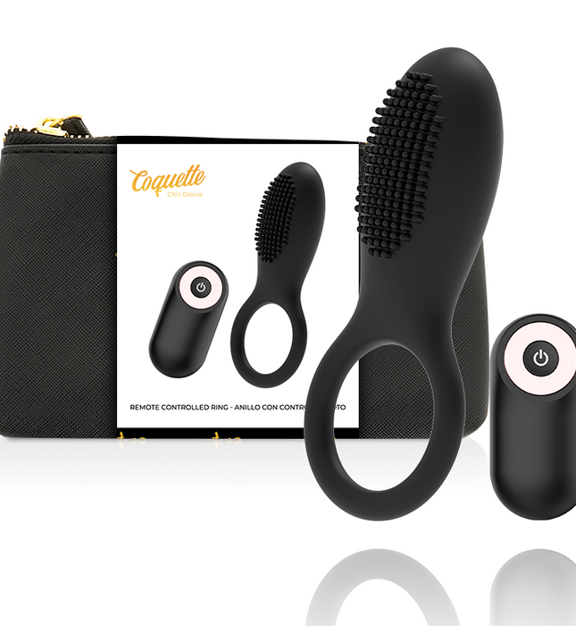 COQUETTE CHIC DESIRE - COCK RING REMOTE CONTROL RECHARGEABLE BLACK/ GOLD