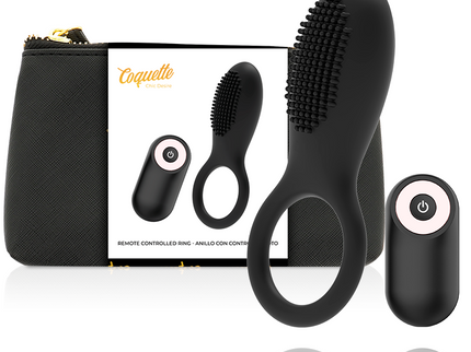 COQUETTE CHIC DESIRE - COCK RING REMOTE CONTROL RECHARGEABLE BLACK/ GOLD