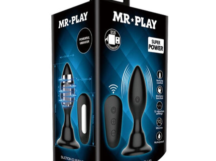 MR PLAY - ANAL PLUG WITH VIBRATION BLACK REMOTE CONTROL