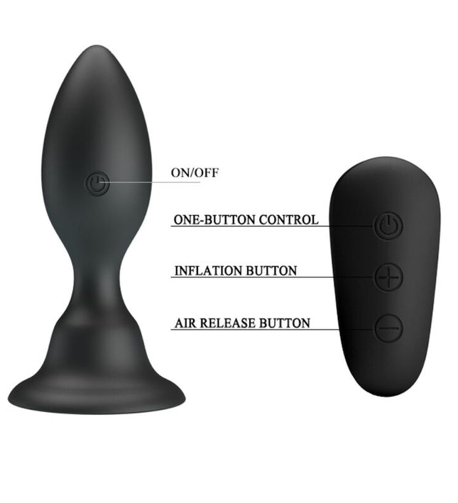 MR PLAY - ANAL PLUG WITH VIBRATION BLACK REMOTE CONTROL