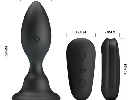 MR PLAY - ANAL PLUG WITH VIBRATION BLACK REMOTE CONTROL
