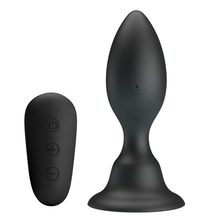MR PLAY - ANAL PLUG WITH VIBRATION BLACK REMOTE CONTROL