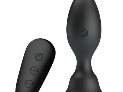 MR PLAY - ANAL PLUG WITH VIBRATION BLACK REMOTE CONTROL