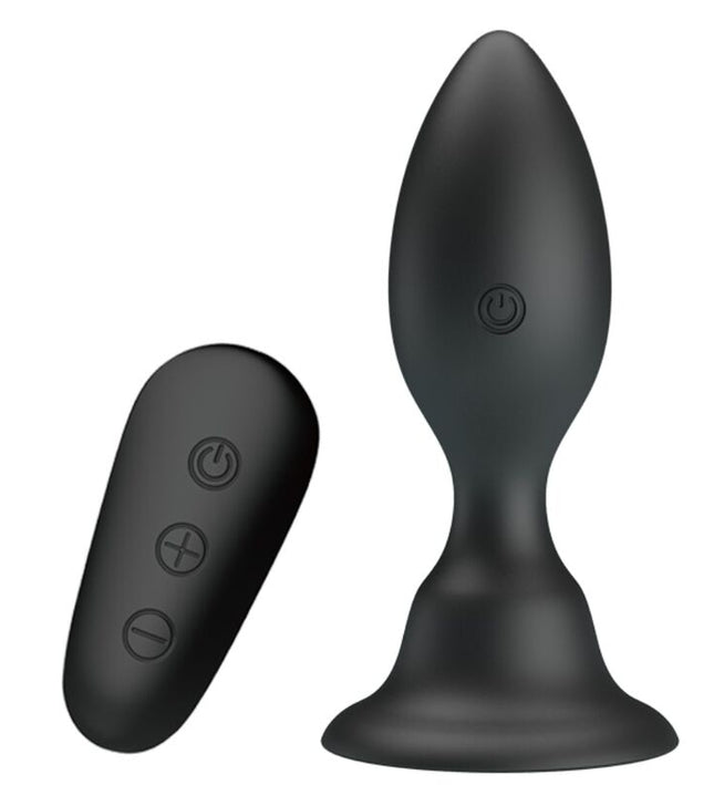 MR PLAY - ANAL PLUG WITH VIBRATION BLACK REMOTE CONTROL