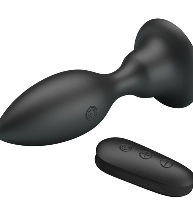 MR PLAY - ANAL PLUG WITH VIBRATION BLACK REMOTE CONTROL