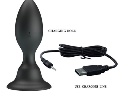MR PLAY - ANAL PLUG WITH VIBRATION BLACK REMOTE CONTROL