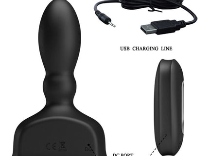 MR PLAY - BLACK INFLATABLE ANAL PLUG REMOTE CONTROL