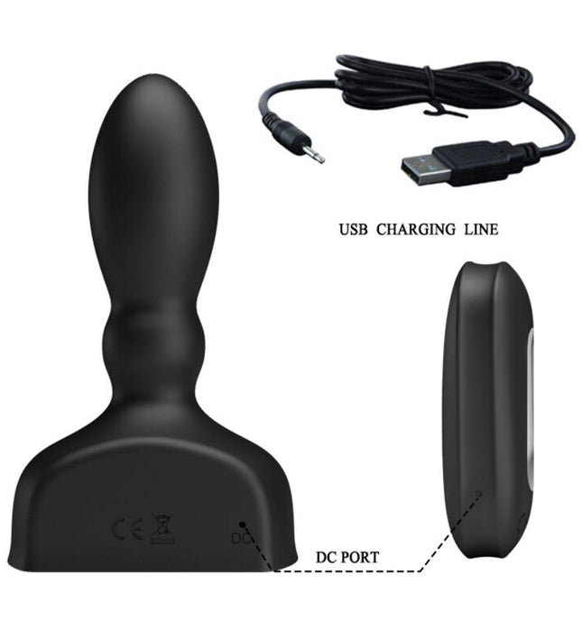 MR PLAY - BLACK INFLATABLE ANAL PLUG REMOTE CONTROL