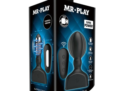 MR PLAY - BLACK INFLATABLE ANAL PLUG REMOTE CONTROL