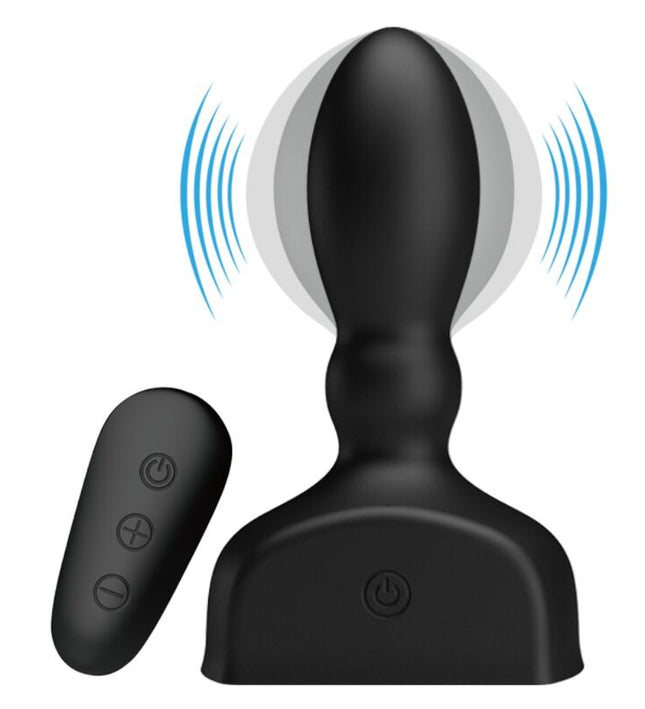 MR PLAY - BLACK INFLATABLE ANAL PLUG REMOTE CONTROL