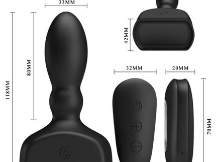 MR PLAY - BLACK INFLATABLE ANAL PLUG REMOTE CONTROL