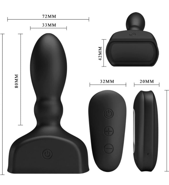 MR PLAY - BLACK INFLATABLE ANAL PLUG REMOTE CONTROL