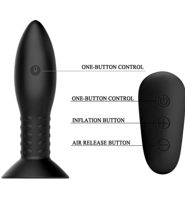 MR PLAY - PLUG WITH BLACK ROTATING BALLS REMOTE CONTROL