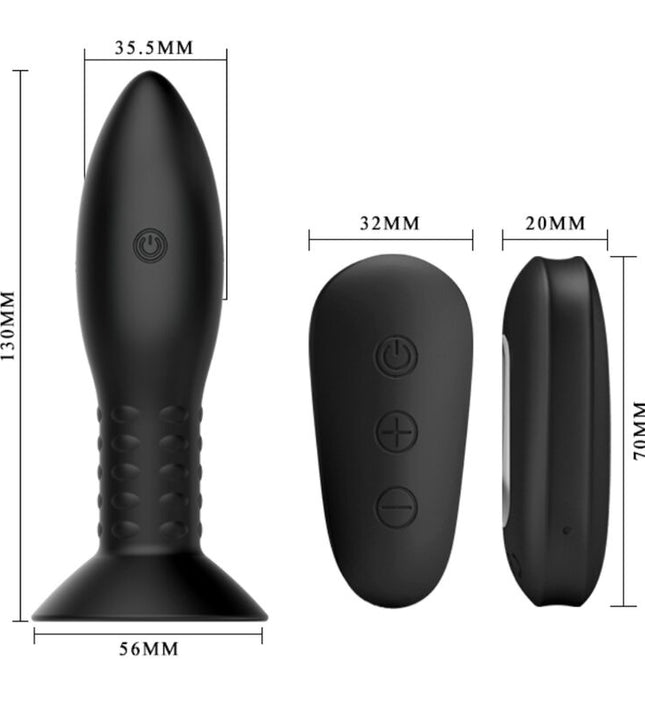 MR PLAY - PLUG WITH BLACK ROTATING BALLS REMOTE CONTROL
