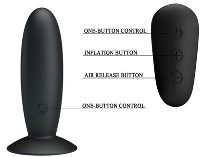 MR PLAY - ANAL PLUG WITH VIBRATION BLACK REMOTE CONTROL