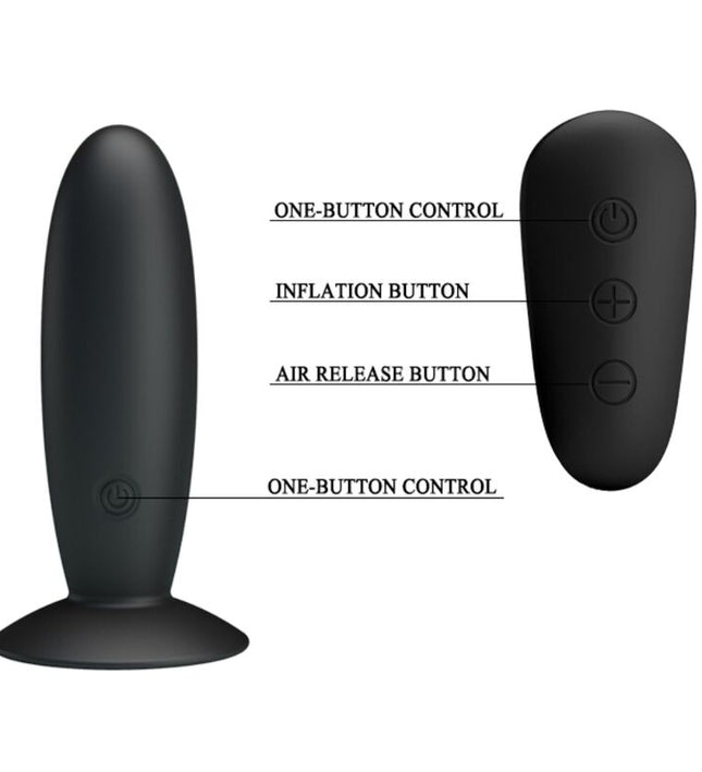 MR PLAY - ANAL PLUG WITH VIBRATION BLACK REMOTE CONTROL