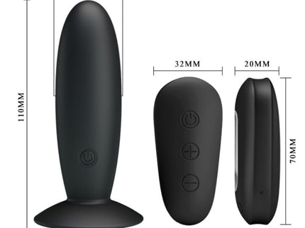 MR PLAY - ANAL PLUG WITH VIBRATION BLACK REMOTE CONTROL