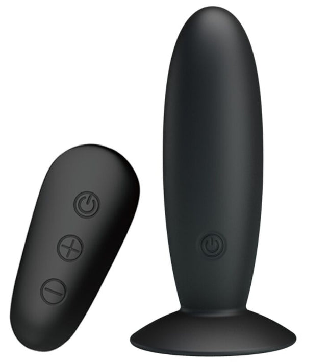 MR PLAY - ANAL PLUG WITH VIBRATION BLACK REMOTE CONTROL