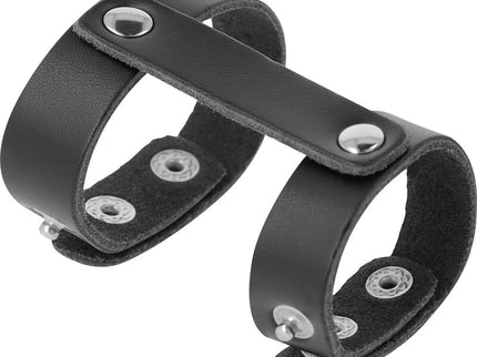 DARKNESS - LEATHER ADJUSTABLE PENIS AND TESTICLE RING