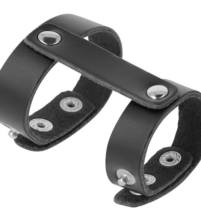 DARKNESS - LEATHER ADJUSTABLE PENIS AND TESTICLE RING