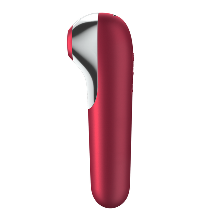SATISFYER - DUAL LOVE VIBRATOR AND SUCTIONER WITH PULSED AIR RED