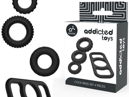 ADDICTED TOYS - COCK RING SET 4 PIECES