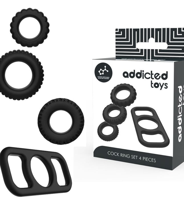 ADDICTED TOYS - COCK RING SET 4 PIECES