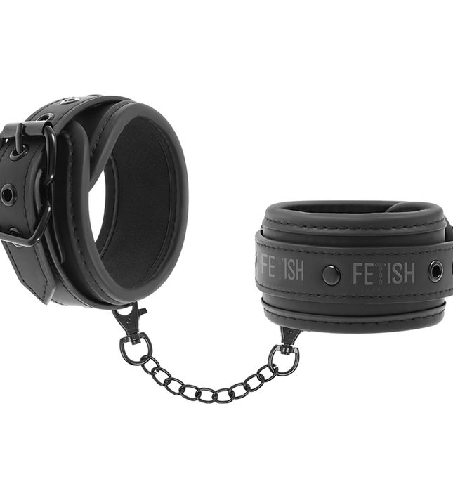 FETISH SUBMISSIVE - VEGAN LEATHER HANDCUFFS WITH NOPRENE LINING