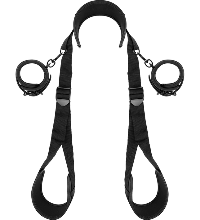 FETISH SUBMISSIVE - OPEN LEGS POSITION WITH NOPRENE LINING HANDCUFFS