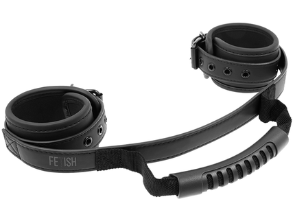 FETISH SUBMISSIVE - NOPRENE LINING HANDCUFFS WITH HANDLE