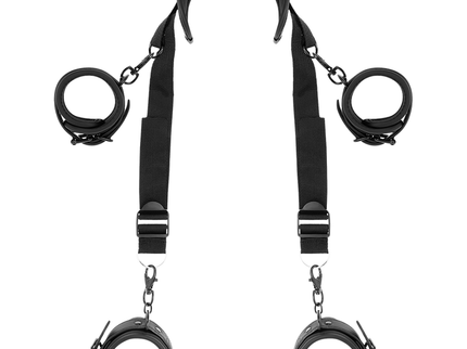 FETISH SUBMISSIVE - MASTER POSITION WITH 4 NOPRENE-LINED HANDCUFFS