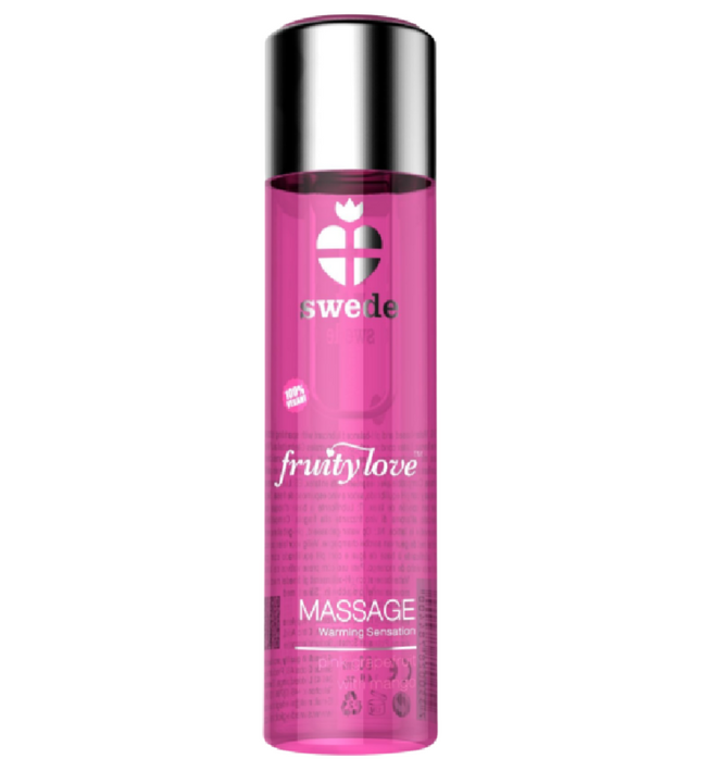 SWEDE - FRUITY LOVE WARMING EFFECT MASSAGE OIL PINK RASPBERRY AND RHUBARB 120 ML