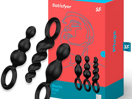 SATISFYER - ANAL PLUGS SET 3 PCS BLACK