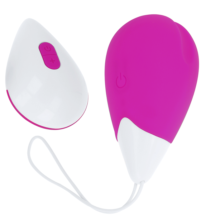 OHMAMA - TEXTURED VIBRATING EGG 10 MODES PURPLE AND WHITE