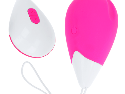 OHMAMA - TEXTURED VIBRATING EGG 10 MODES PINK AND WHITE