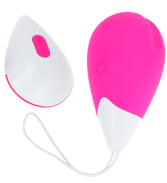OHMAMA - TEXTURED VIBRATING EGG 10 MODES PINK AND WHITE