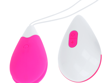 OHMAMA - TEXTURED VIBRATING EGG 10 MODES PINK AND WHITE