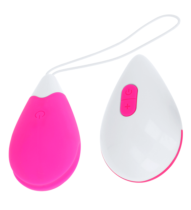 OHMAMA - TEXTURED VIBRATING EGG 10 MODES PINK AND WHITE