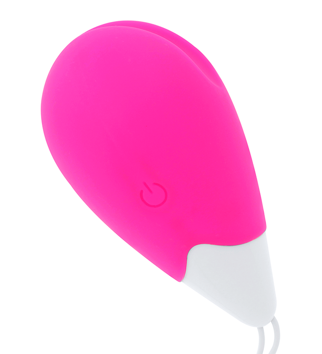 OHMAMA - TEXTURED VIBRATING EGG 10 MODES PINK AND WHITE