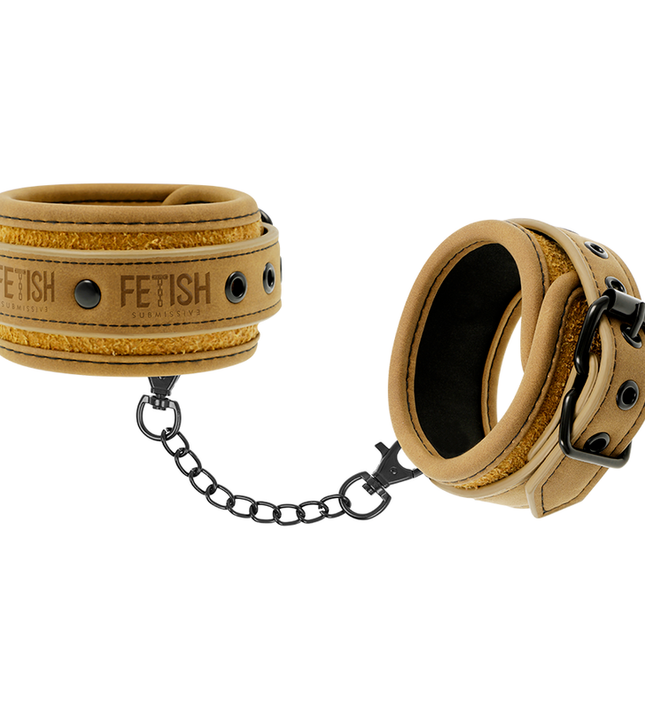 FETISH SUBMISSIVE ORIGEN - VEGAN LEATHER ANKLE CUFFS WITH NEOPRENE LINING