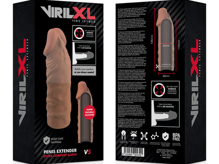 VIRILXL - LIQUID SILICONE V5 BROWN PENIS EXTENSION