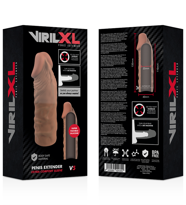 VIRILXL - LIQUID SILICONE V5 BROWN PENIS EXTENSION