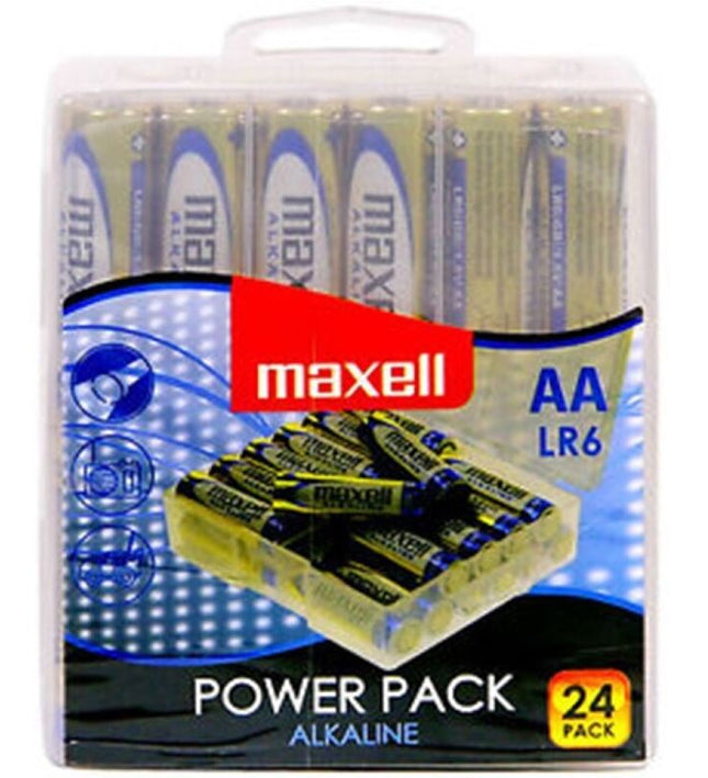 MAXELL - ALKALINE BATTERY AA LR6 PACK * 24 BATTERIES